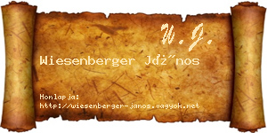 Wiesenberger János névjegykártya